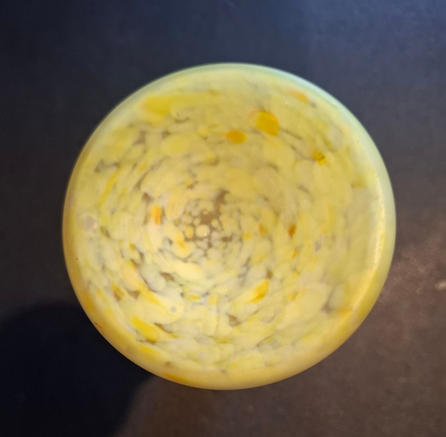 Yellow blown glass soliflore