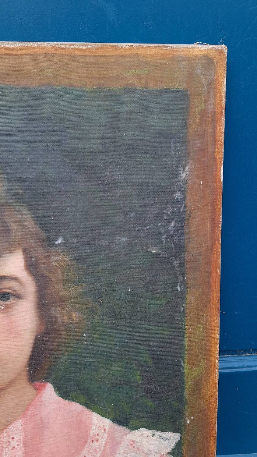 Portrait of a young bourgeois woman on canvas