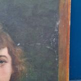 Portrait of a young bourgeois woman on canvas