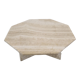 Italian octagon coffee table in travertine, 1980s