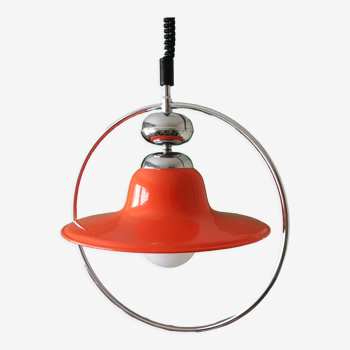 Mid Century suspension moderne orange brillant des années 1960