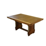 Large solid oak art deco table by Henri Bonjour 1930s