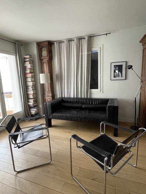 Lot de 2 Fauteuils cuir noir inspiration Wassily