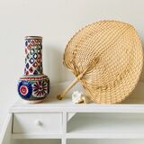 Enamelled terracotta vase