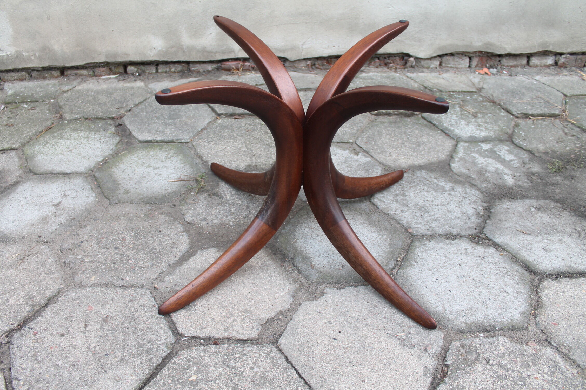 Glass and wood coffee table, 1960