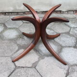 Glass and wood coffee table, 1960