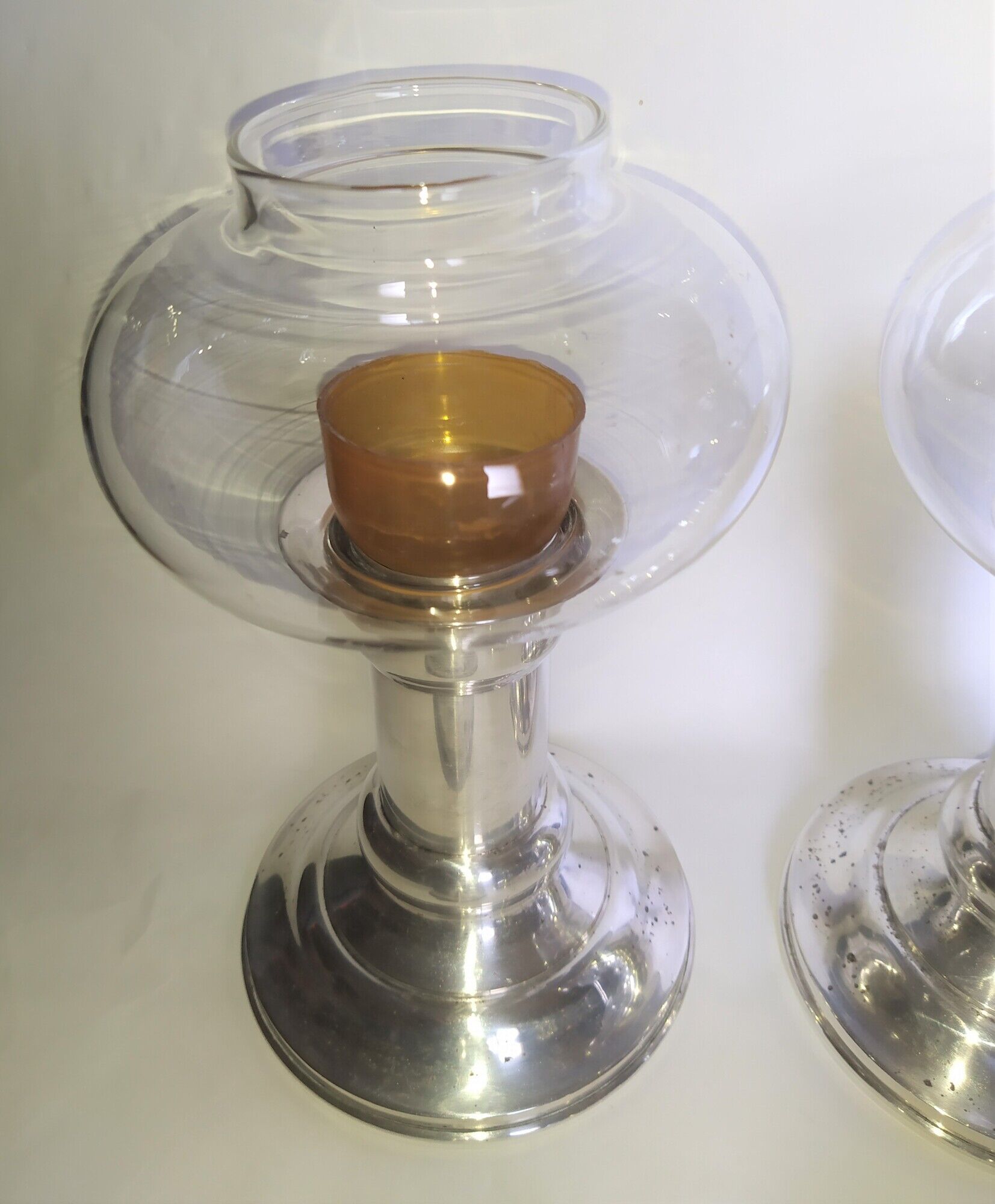 3 whole photophores in silver metal