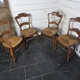 4 chaises anciennes paillées