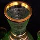 Art deco liqueur service in light green frosted glass