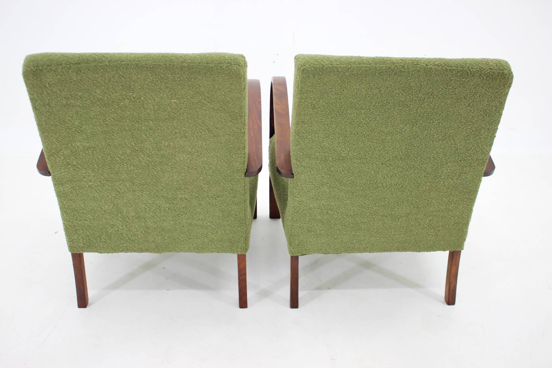 1940s Pair of Restored  Art Deco Armchairs in Boucle , Czechoslovakia