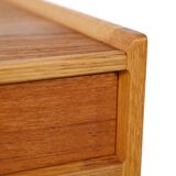 Pair of Scandinavian bedside tables from the 1950s–60s with carved handle