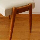 Scandinavian footstool, reupholstered, 1960