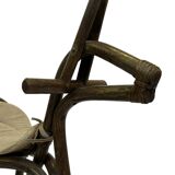 Midcentury bamboo rattan rocking horse 60's design children