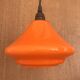 Orange opaline lamp suspension Space Age vintage 1970s