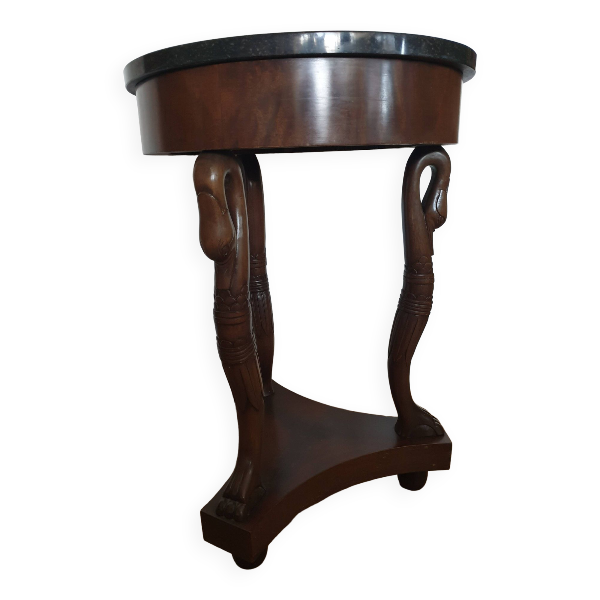 Empire style ceremonial table with mahogany swans