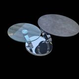 Page 1 of 8 Olympe table with swiveling glass and grey ceramic tops