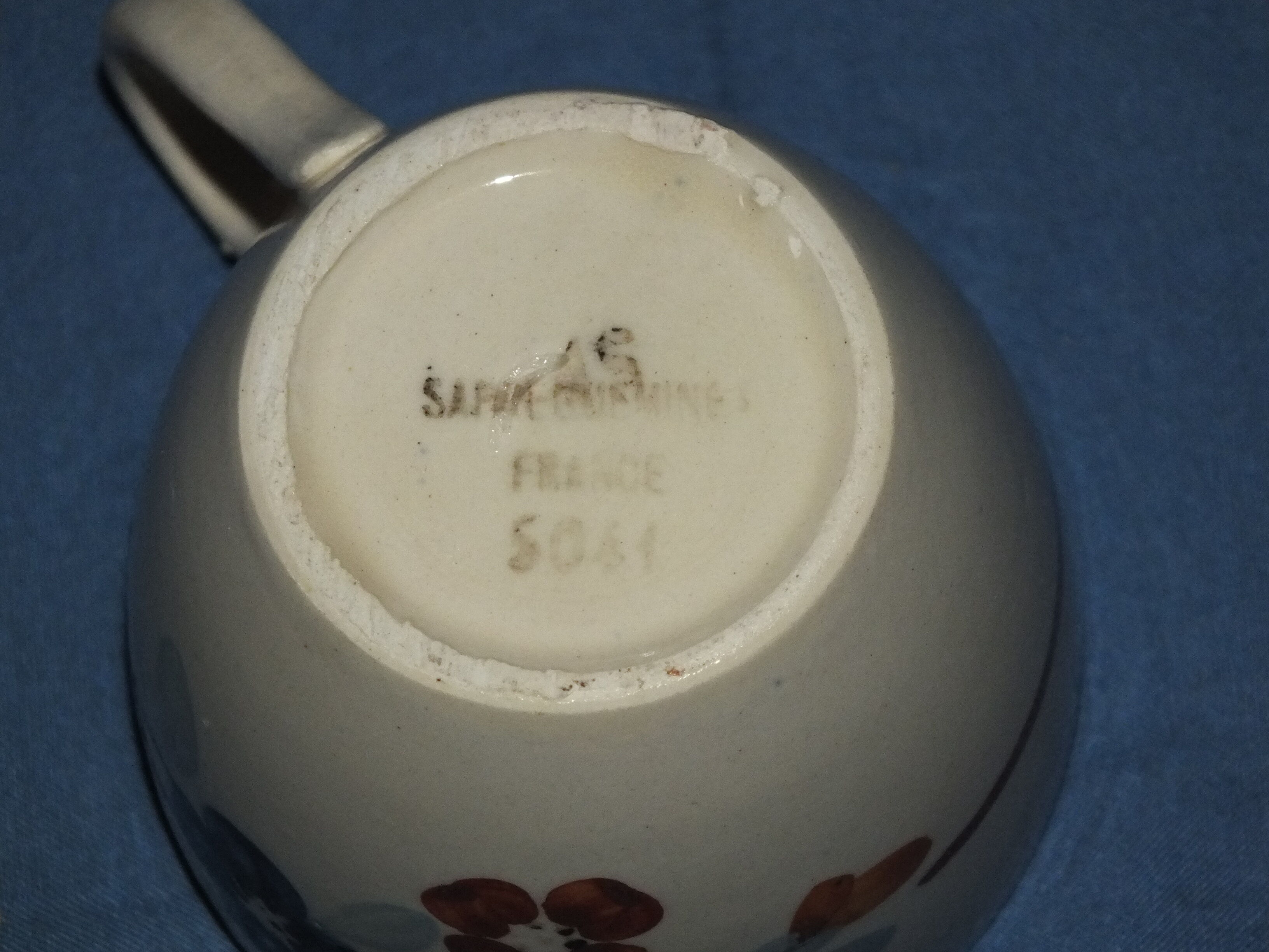 3 cups vintage coffee - Sarreguemines - flower décor