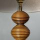 Midcentury wood turned adjustable table lamp with glass sphere, 1970s