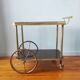 Vintage bar cart rolling serving trolley
