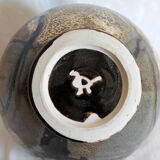 Enamelled sandstone vase