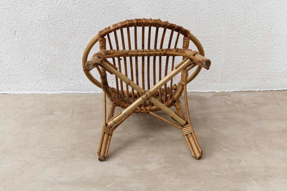 Rattan table and chair for children