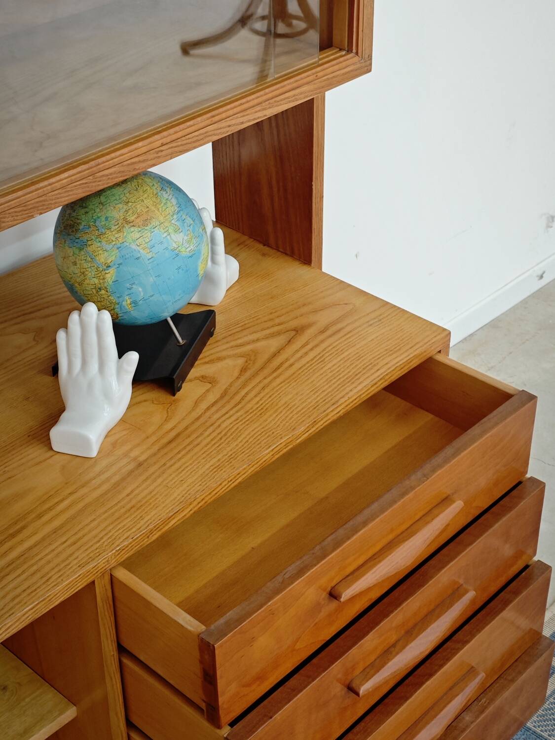 High sideboard, wooden display cabinet by Frantisek Jirak – 1960