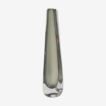 Signed Scandinavian Mid-Century Sommerso Glass Vase by Nils Landberg for Orrefors, Sweden, 1960s