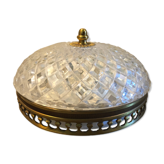 Glass and brass ceiling light 1950