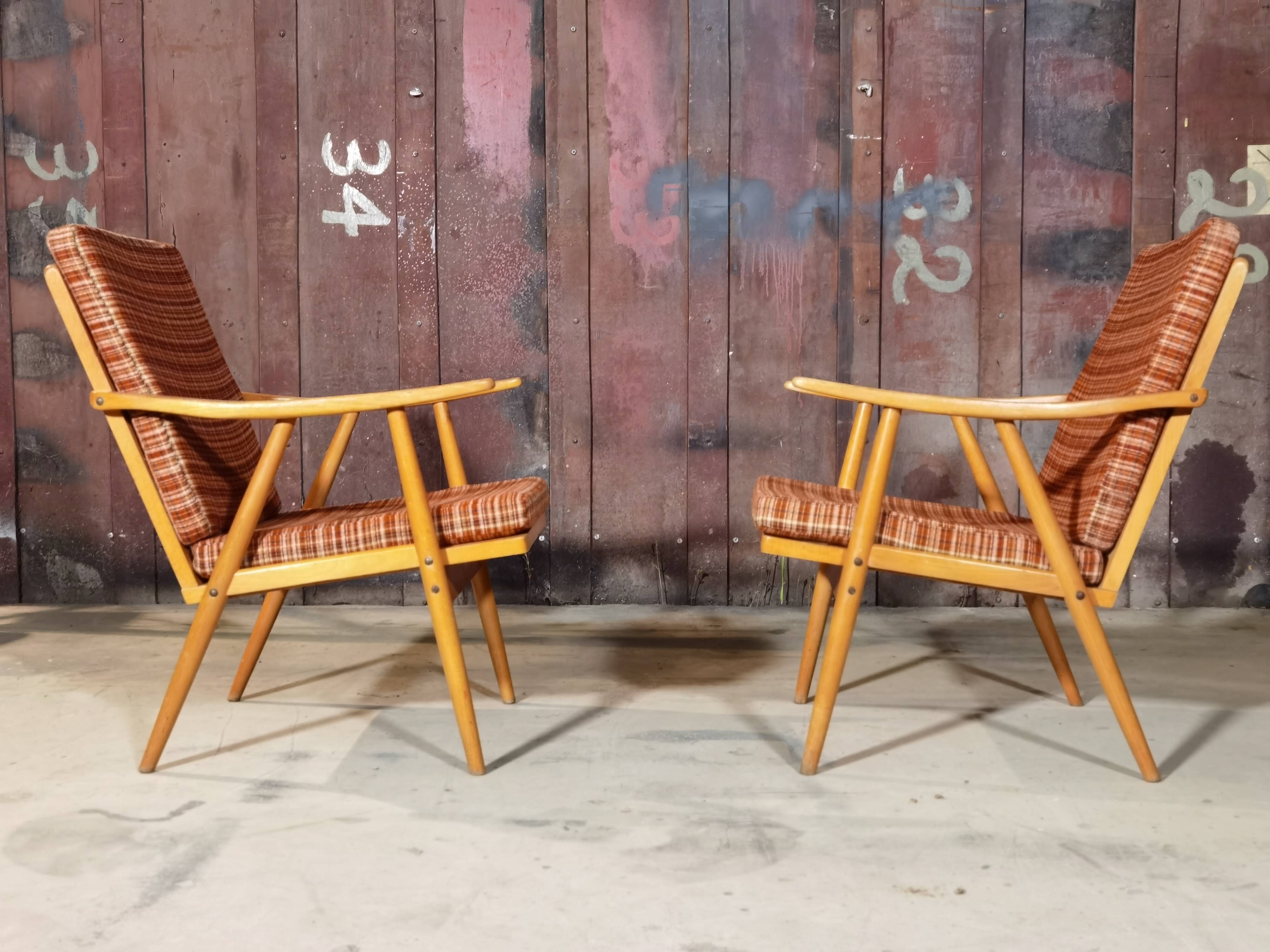 Paire de fauteuils Thonet modèle Boomerang