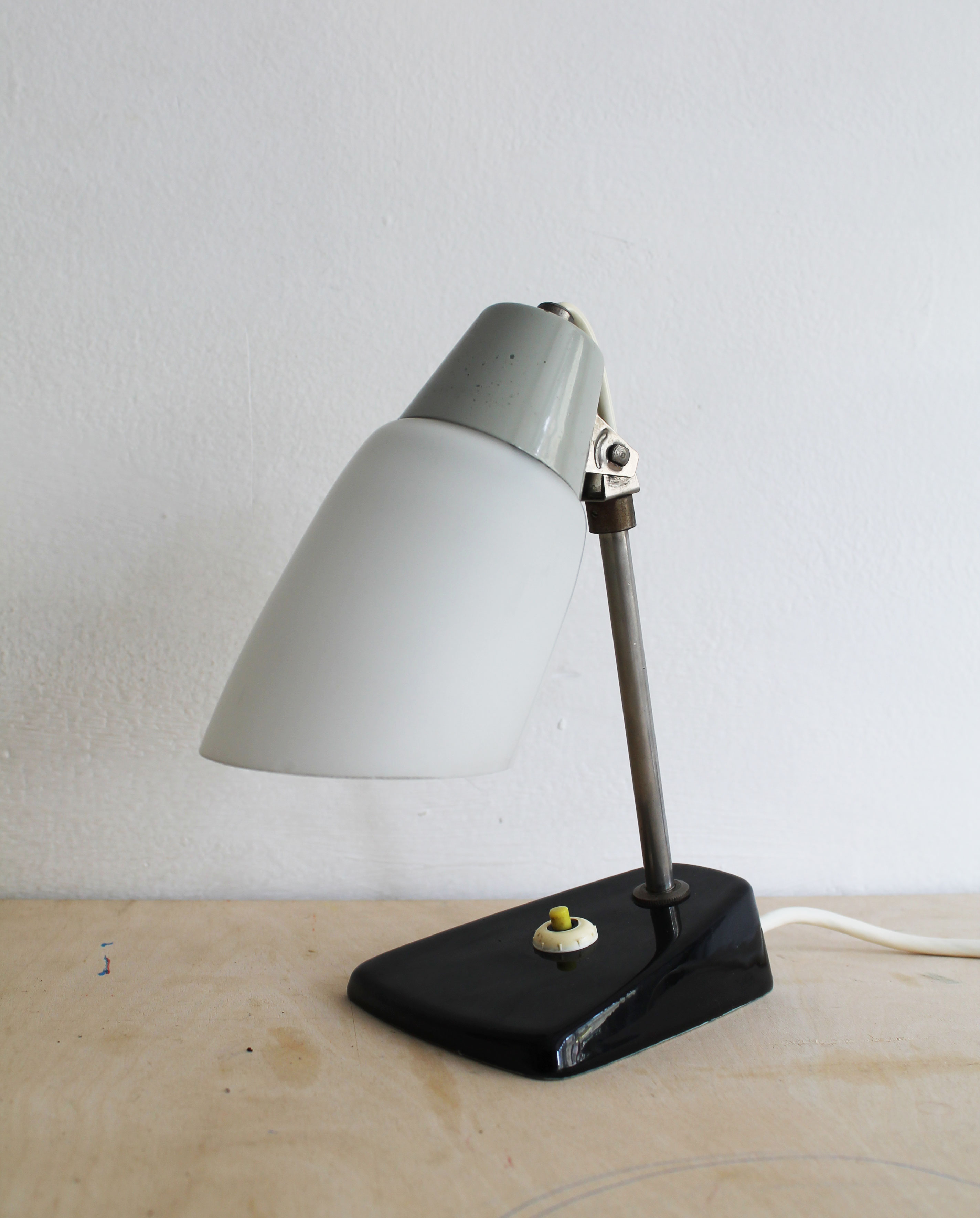 1950s Mid-Century Czech Table Lamp with Ceramic Base