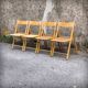 Set of 4 folding chairs in beech and caning by Habitat, 1980s.