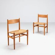 Hans Wegner model CH36 dining chairs in oak Carl Hansen & Son Denmark 1970