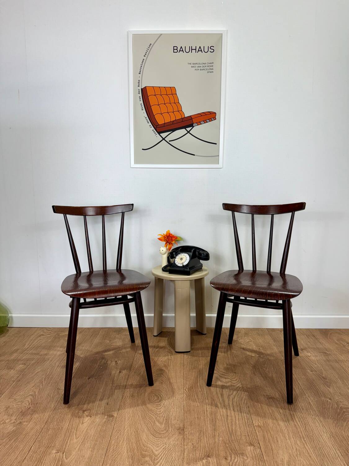 Czechoslovakian style bistro chairs from the 60s