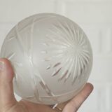 Ensemble de 3 abat-jour vintage en cristal taillé, globes soufflés à la main, années 1960