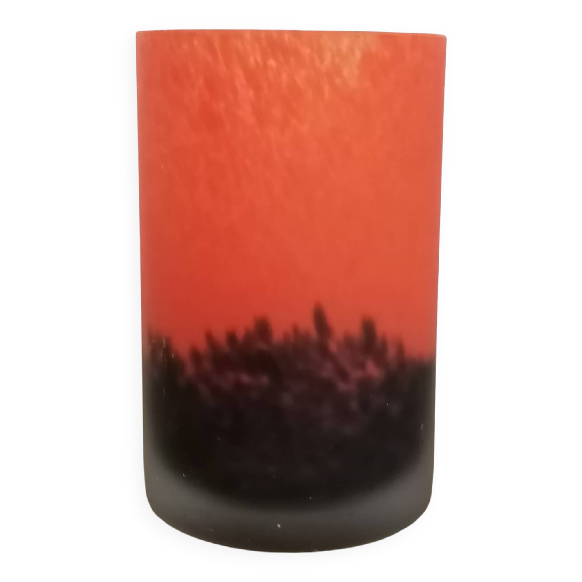 Antique Art Deco pâte de verre vase signed Laflor