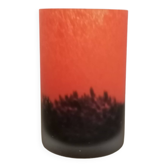 Art Deco vase in antique glass paste signed Laflor