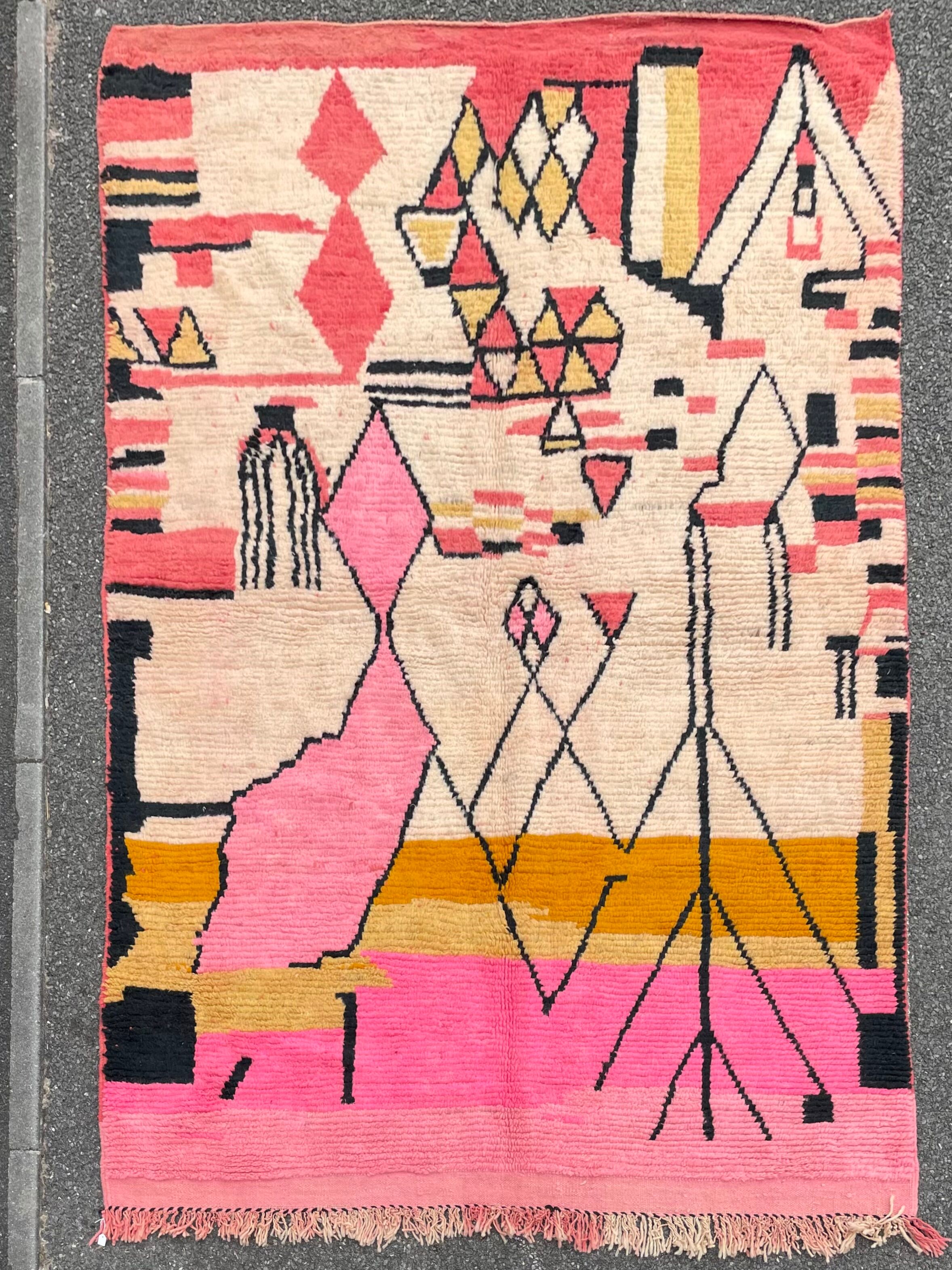 Living room rug berbere Boujad wool