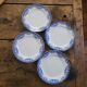 4 Boch Frères La Louvière plates – Elvire pattern – floral blue decoration