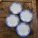 4 Boch Frères La Louvière plates – Elvire pattern – floral blue decoration