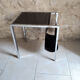 Leather and steel side table 1970