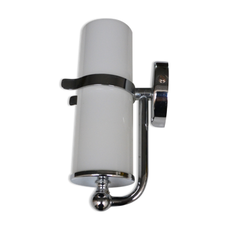 Sconce 70s opaline chrome Delmas Disderot
