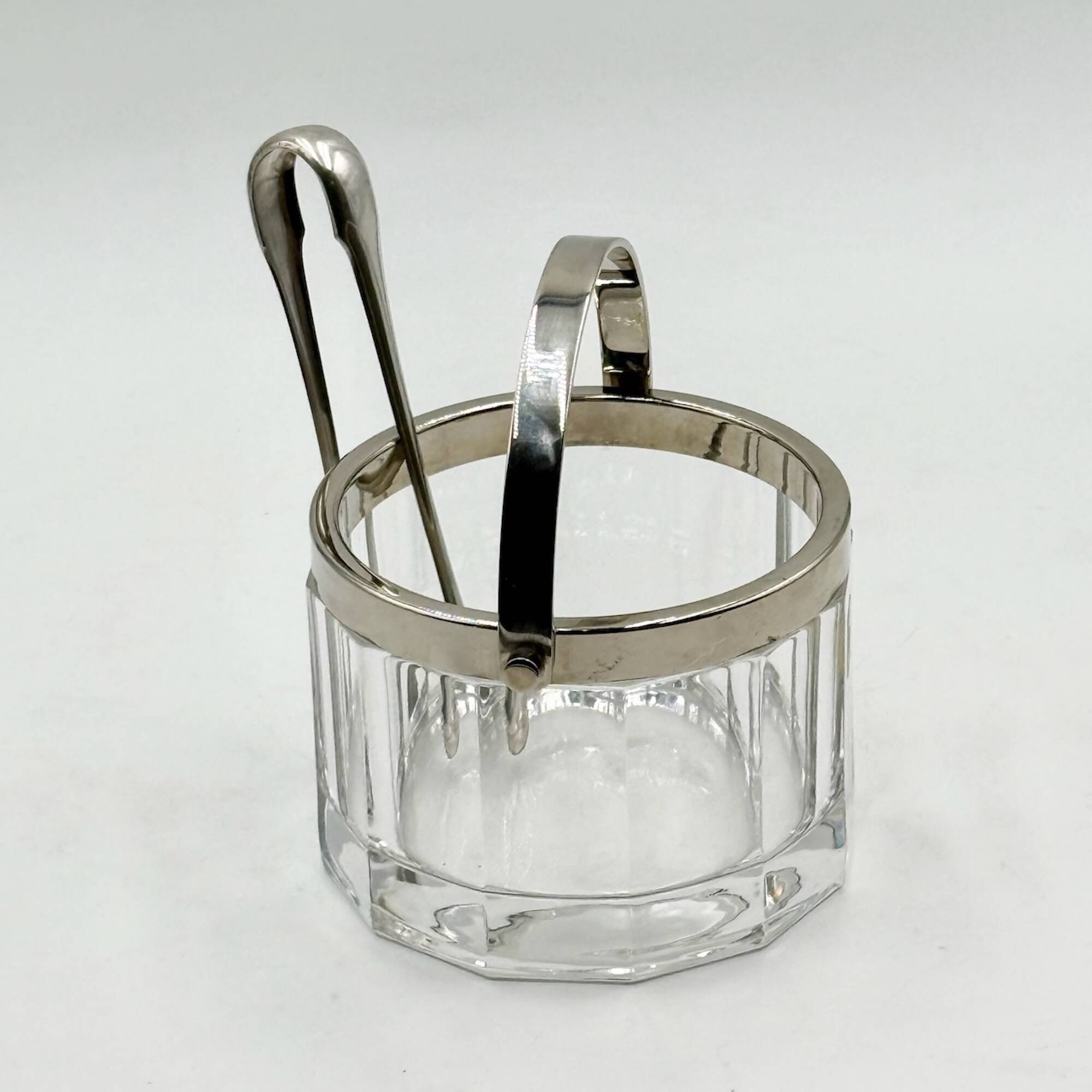 Arnolfo Di Cambio Vintage Ice Bucket in Crystal and Metal, 1980s
