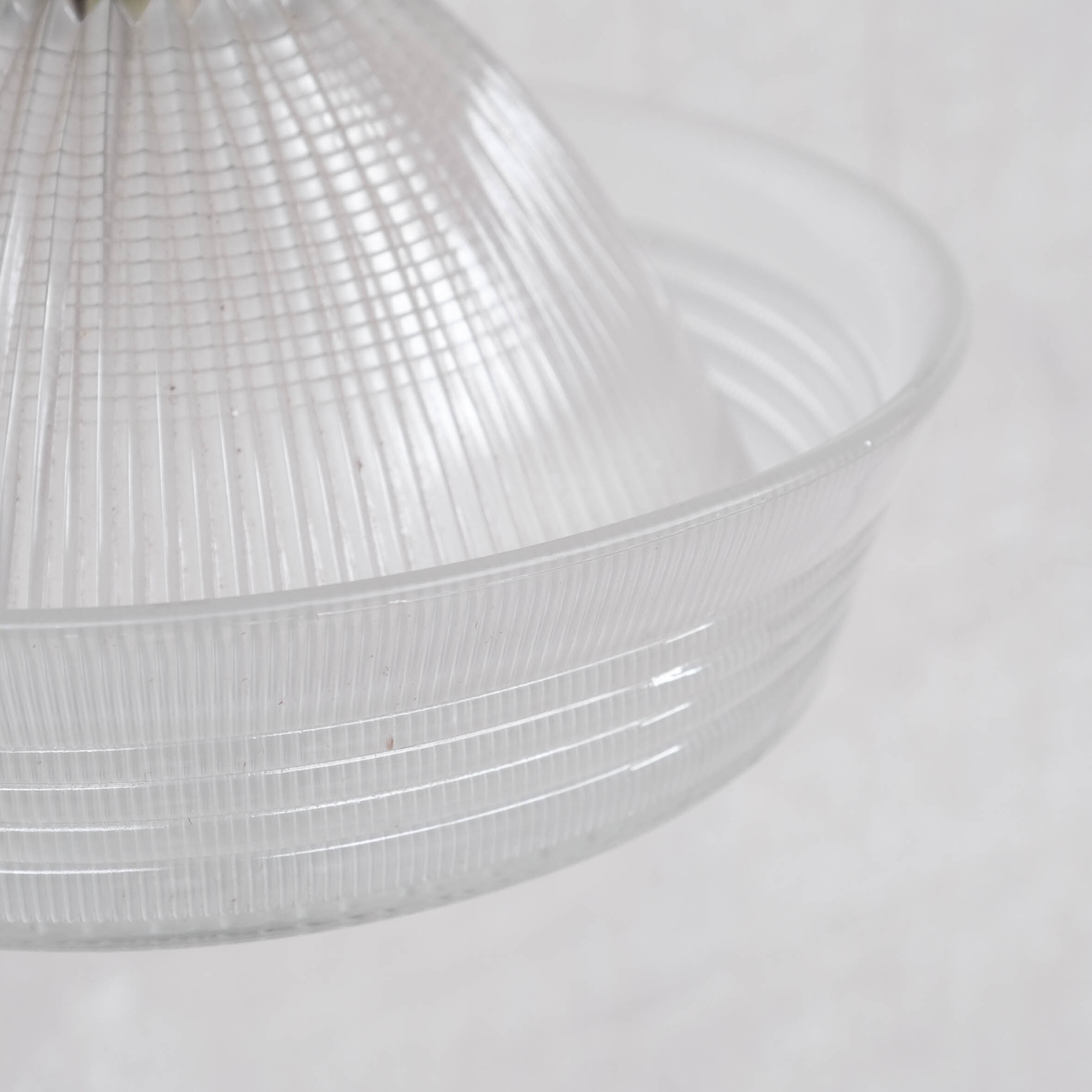 Glass and brass holophane antique pendant light