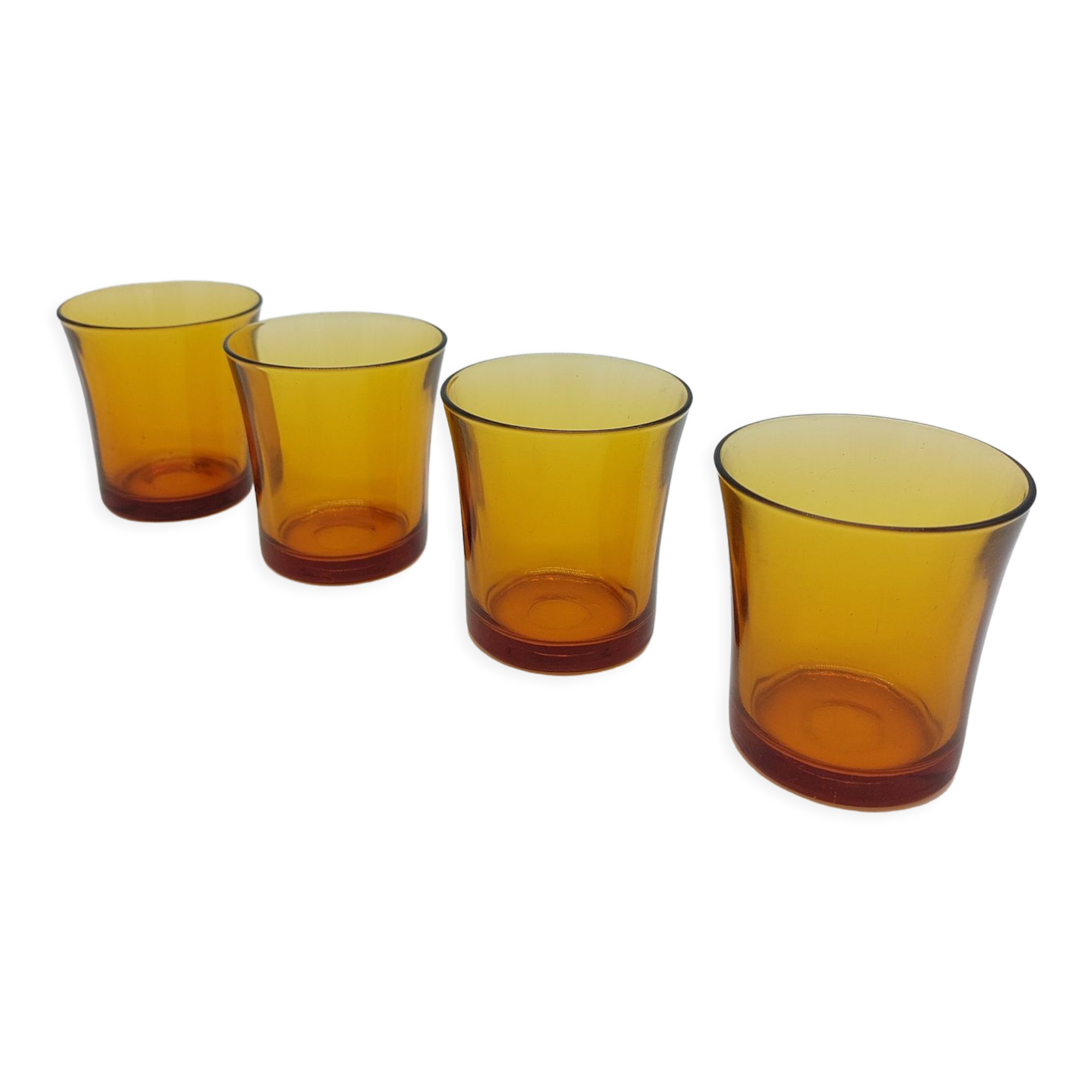 Set of 4 amber glasses