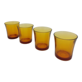 Set of 4 amber glasses