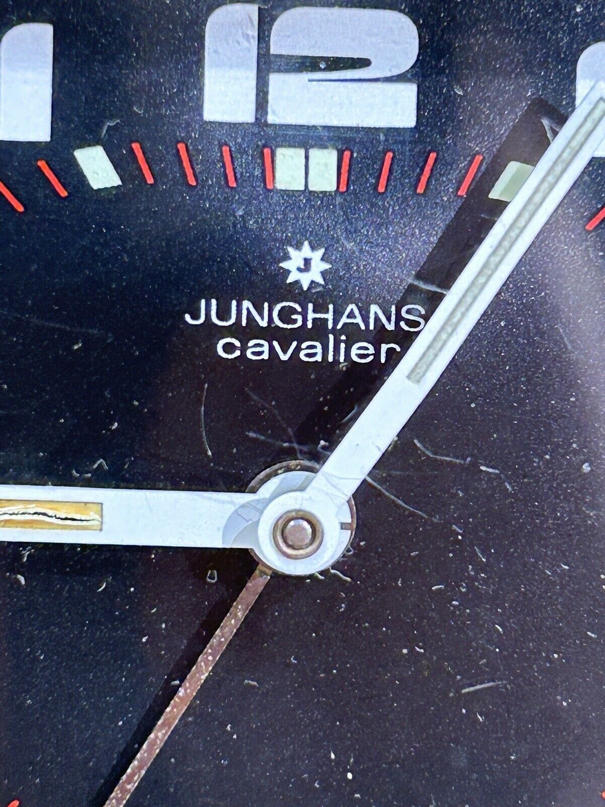 Old mechanical alarm clock, "Junghans Cavalier", vintage, 70s, pop decoration