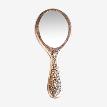 Miroir à main biseauté en argent