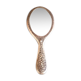 Silver beveled hand mirror