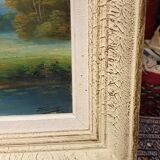 Pastoral painting oil on panel