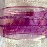 Vintage white and mauve pink frosted glass pendant lamp